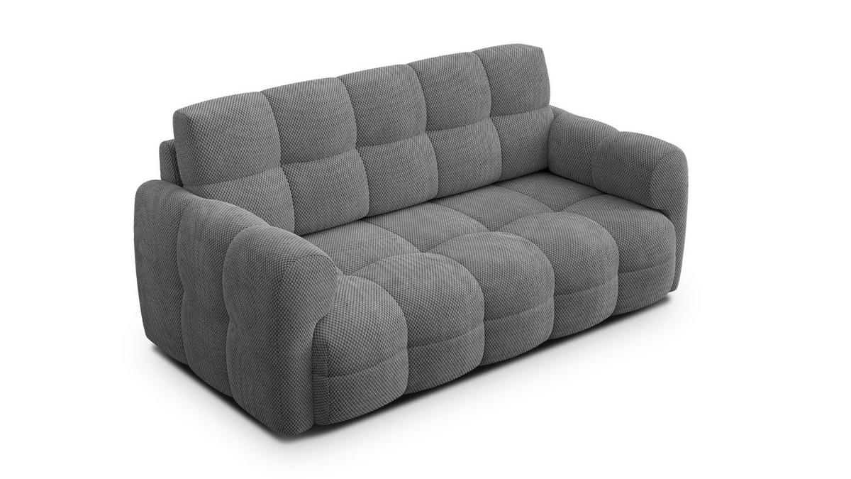SOFA MELLOW 2,5-Sitzer, grau - Schwarz/Grau, Holz/Textil (183/87/98cm) - Wozimo