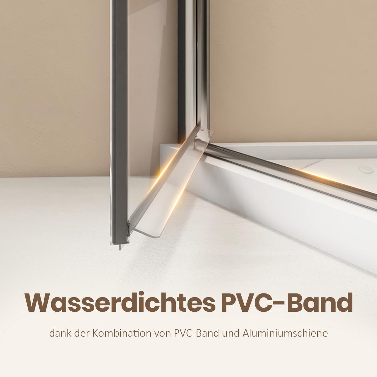 DUSCHKABINE für Nische Drehfalttür Profil Chrom Klarglas 80/185 cm - Chromfarben/Transparent, Glas (80/185cm) - EMKE