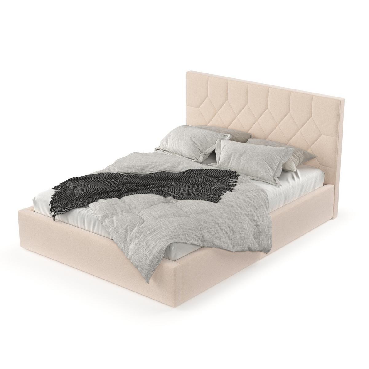 POLSTERBETT Brisa 140/200 cm Creme im Asti Stoff - Creme/Schwarz, Holz/Holzwerkstoff (140/200cm) - AltaBeds