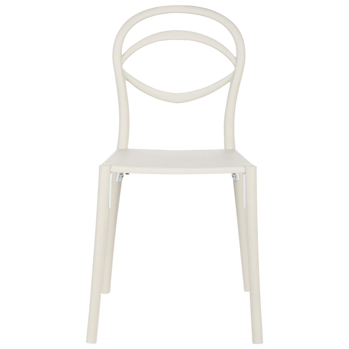 GARTENSTUHL 4er-Set Cremeweiß Covolo - Weiß, Kunststoff (50/86/52cm) - Beliani