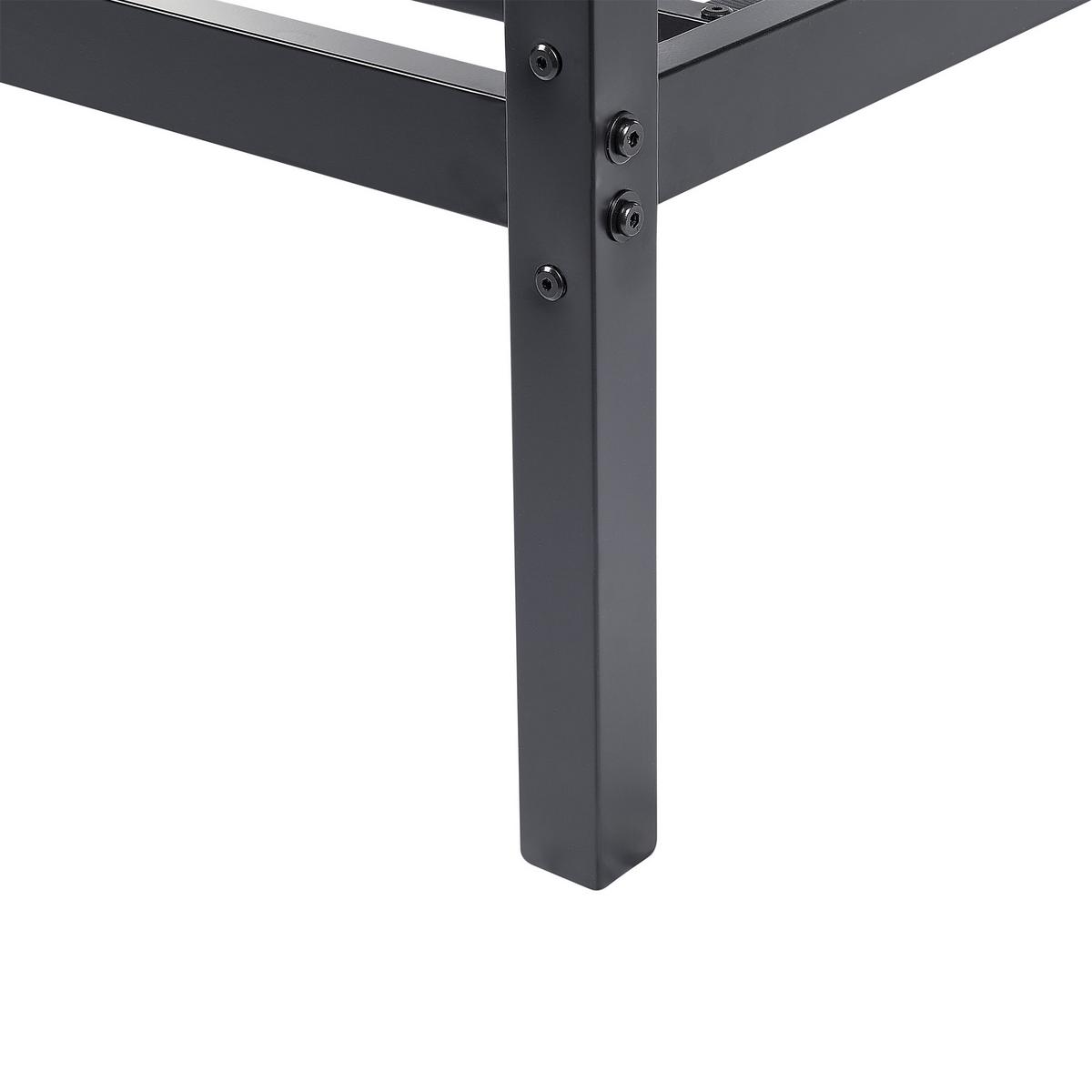 HIMMELBETT 160/200cm Schwarz Lestards - Schwarz, Metall (160/200cm) - Beliani
