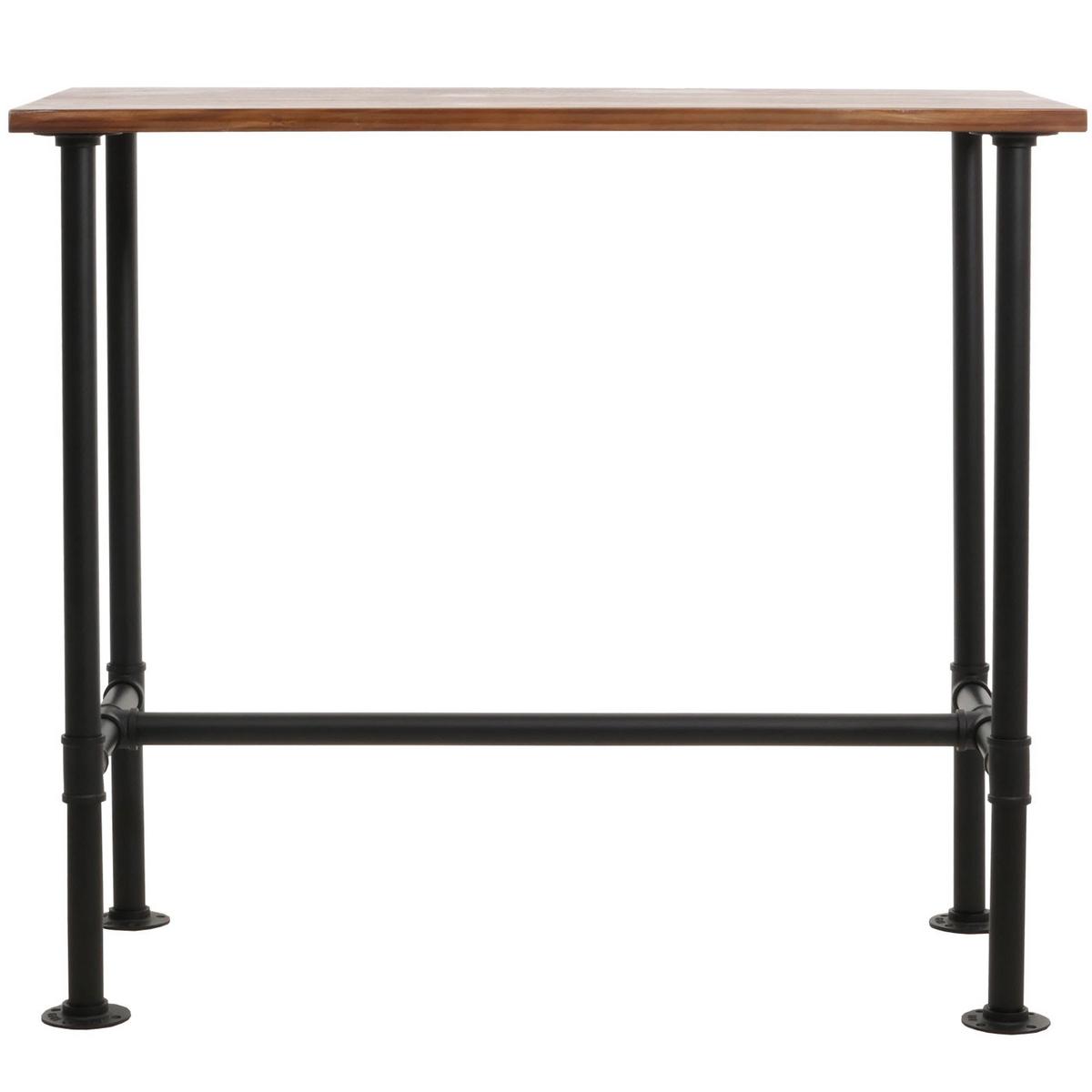 BARTISCH eckig Schwarz, Braun - Schwarz/Braun, Holz (61/120/108cm) - MCW