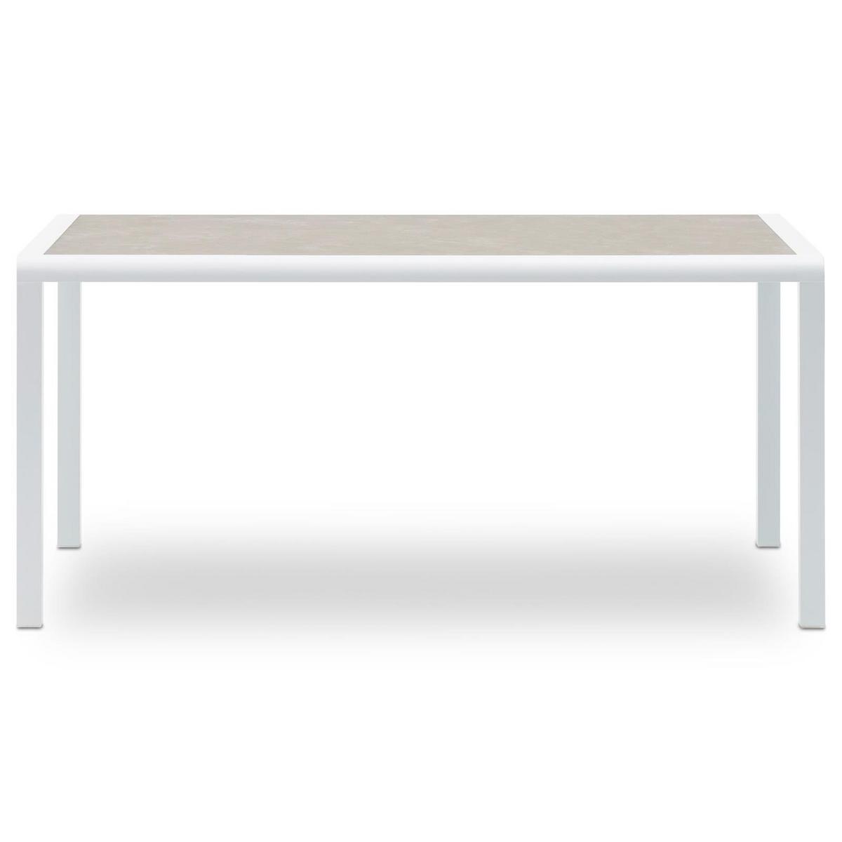 GARTENTISCH TRAPANI grau, weiß - Grau, Glas/Metall (90/160/75cm) - IDIMEX