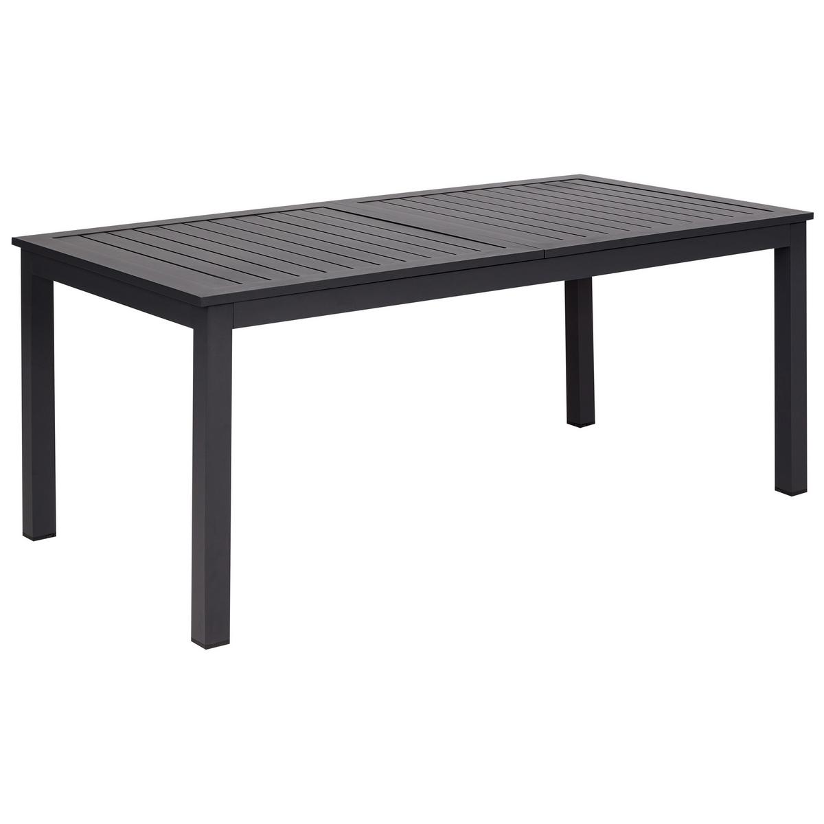 GARTENTISCH 180-240/90 cm Kunststoff Dunkelgrau Skaloma - Grau, Metall (180/90/74cm) - Beliani