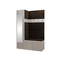 GARDEROBEN-SET Orion X - Kaschmir/Braun, Holzwerkstoff/Kunststoff (124/186/46cm) - MIRJAN24
