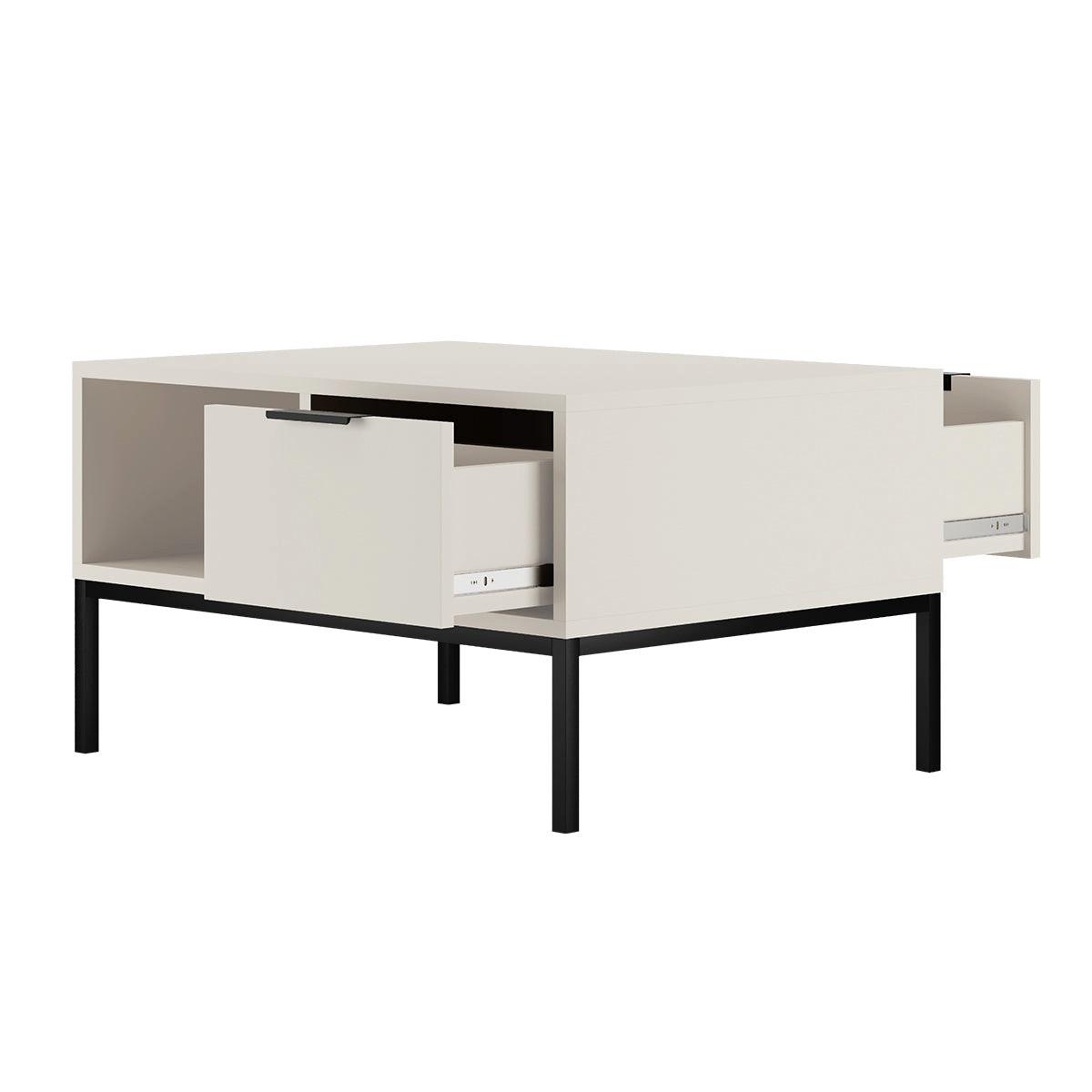 COUCHTISCH Seattle Weiß und Schwarz - Weiß, Holzwerkstoff (60/80/45.4cm) - Petits-meubles