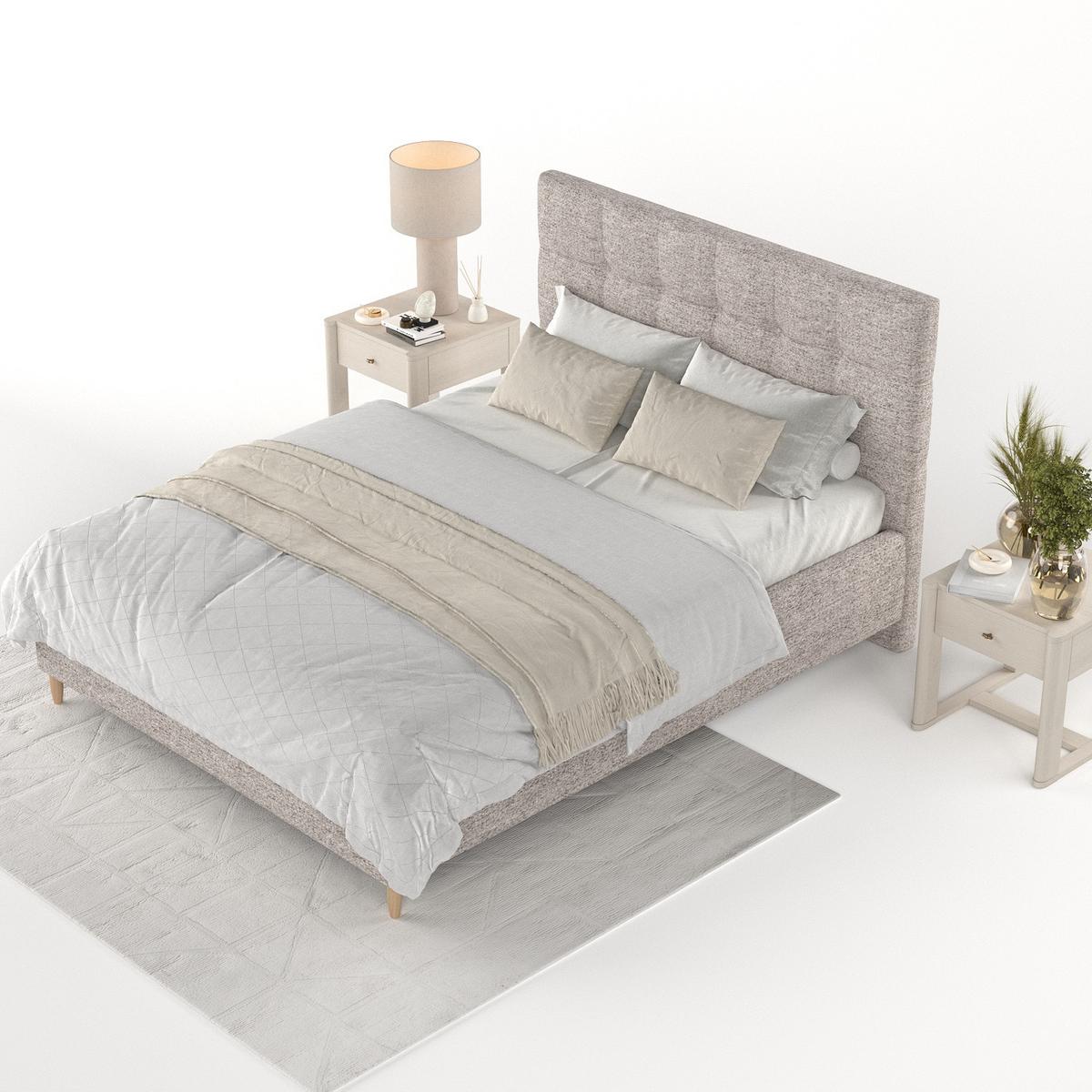 POLSTERBETT Cora 120/200 cm Beige im Neve Stoff - Beige/Naturfarben, Holz/Holzwerkstoff (120/200cm) - AltaBeds