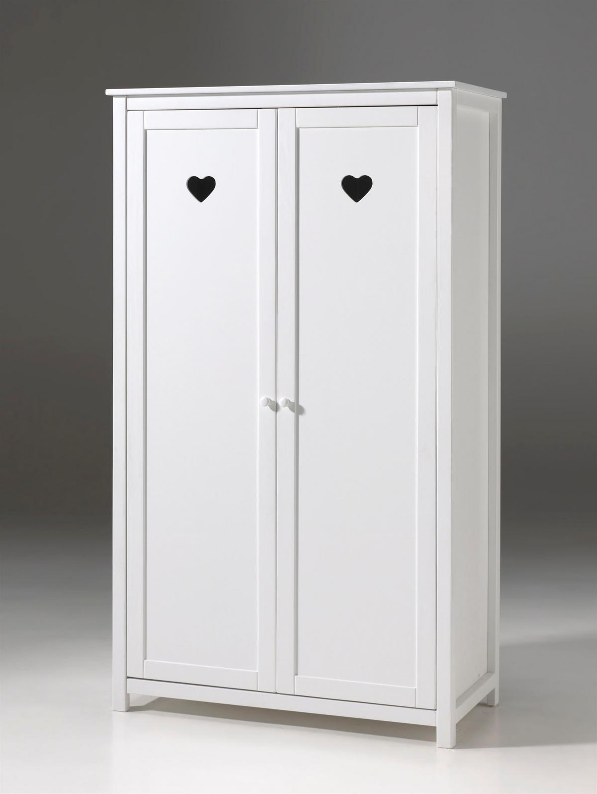 KINDERZIMMERSCHRANK Kamila 110x57x191 mit 2 Türen MDF+Massivholz Weiß - Weiß, Holzwerkstoff (110/191/57cm) - 58aufmkessel