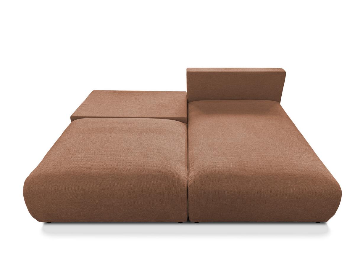 ECKSOFA Sora mit Schlaffunktion, Bettkasten und extra tiefer Komfortzone aus hochwertigem Terrakotta Strukturstoff - Terracotta/Schwarz, Holz/Kunststoff (200/140cm) - S-Style