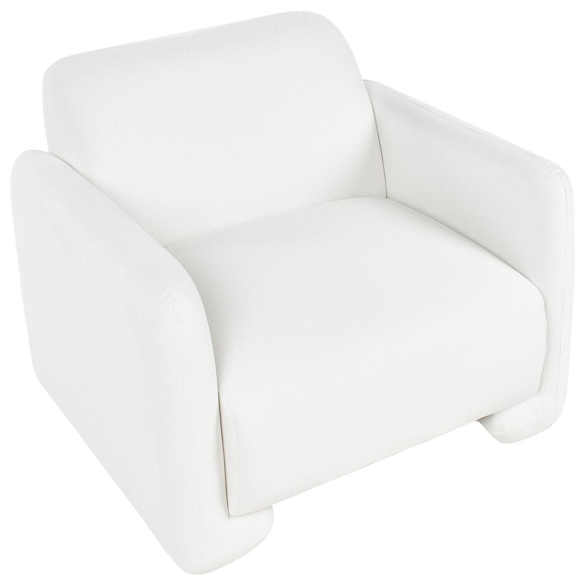 SOFA-SET 4-Sitzer Stoff Weiß Saland - Weiß, Textil (202/82/82cm) - Beliani