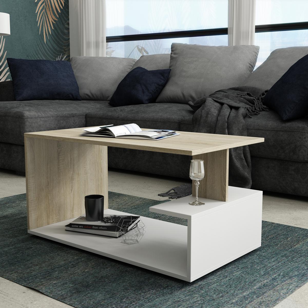 COUCHTISCH RICCARDO 90 cm Sonoma Eiche - Sonoma Eiche, Holzwerkstoff (46/90/50cm) - MASSENO