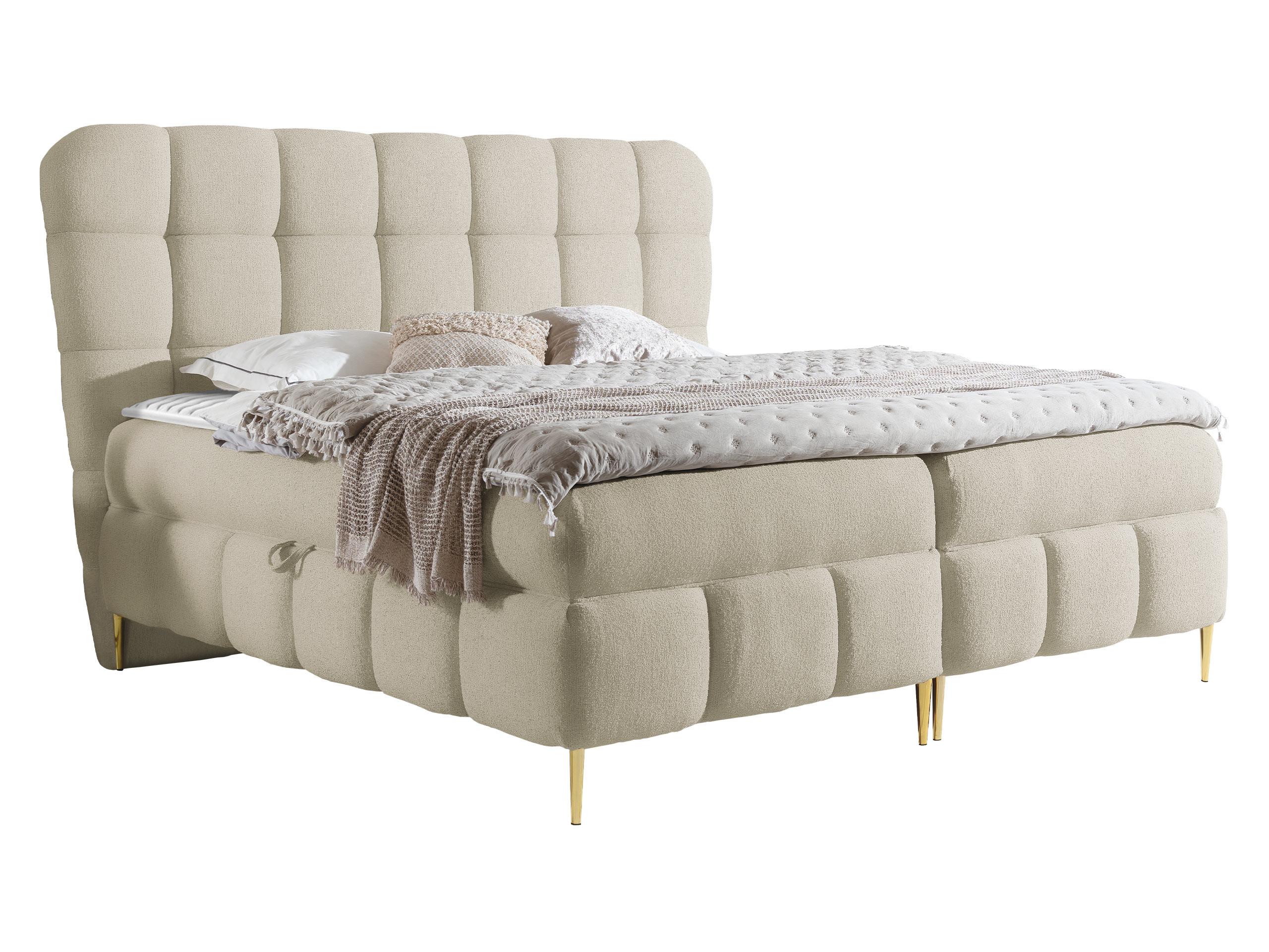 BOXBETT Lolly - H3 - Beige/Goldfarben, Holz/Textil (160/200cm) - MIRJAN24