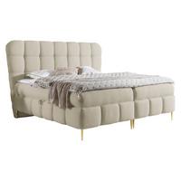 BOXBETT Lolly - H3 - Beige/Goldfarben, Holz/Textil (140/200cm) - MIRJAN24
