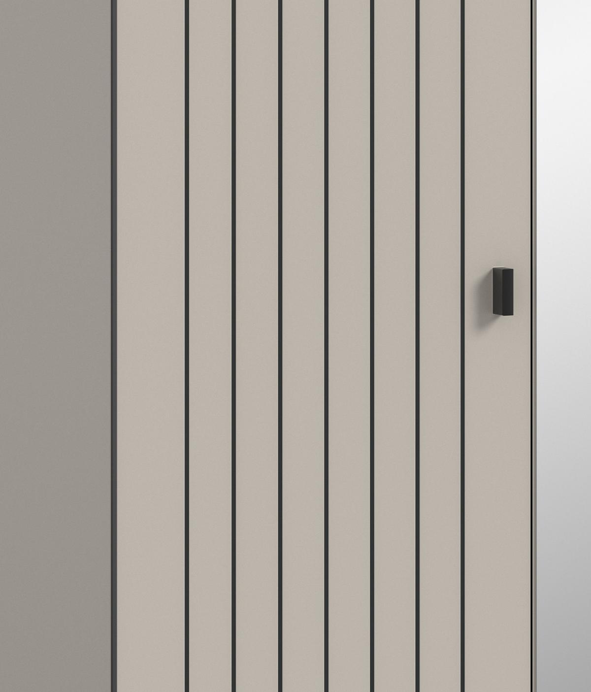 GARDEROBENSCHRANK Kaschmir 70 x 192 cm, Schuhschrank mit variabler Inneneinteilung - Kaschmir/Schwarz, Glas/Holzwerkstoff (70/192/37cm) - Inn.Furn