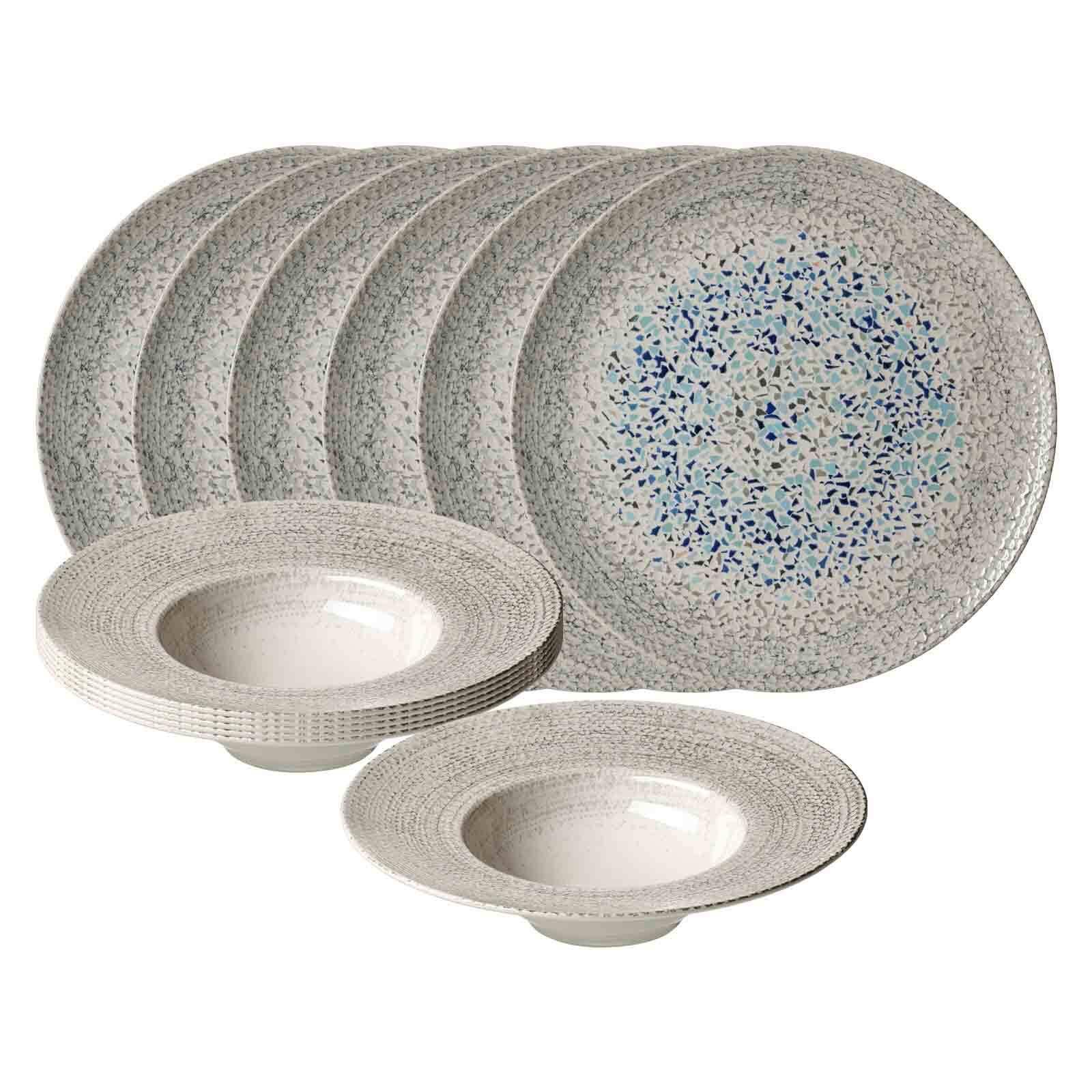 GOURMET-SET Rimini Mosaik grau 12-tlg. - Grau, Keramik (2/2/2cm) - Ritzenhoff Breker
