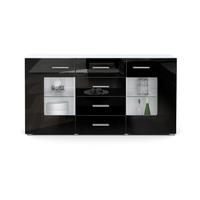 SIDEBOARD Noah Schwarz Hochglanz - Schwarz Hochglanz, Holzwerkstoff (139/72/35cm) - Vladon