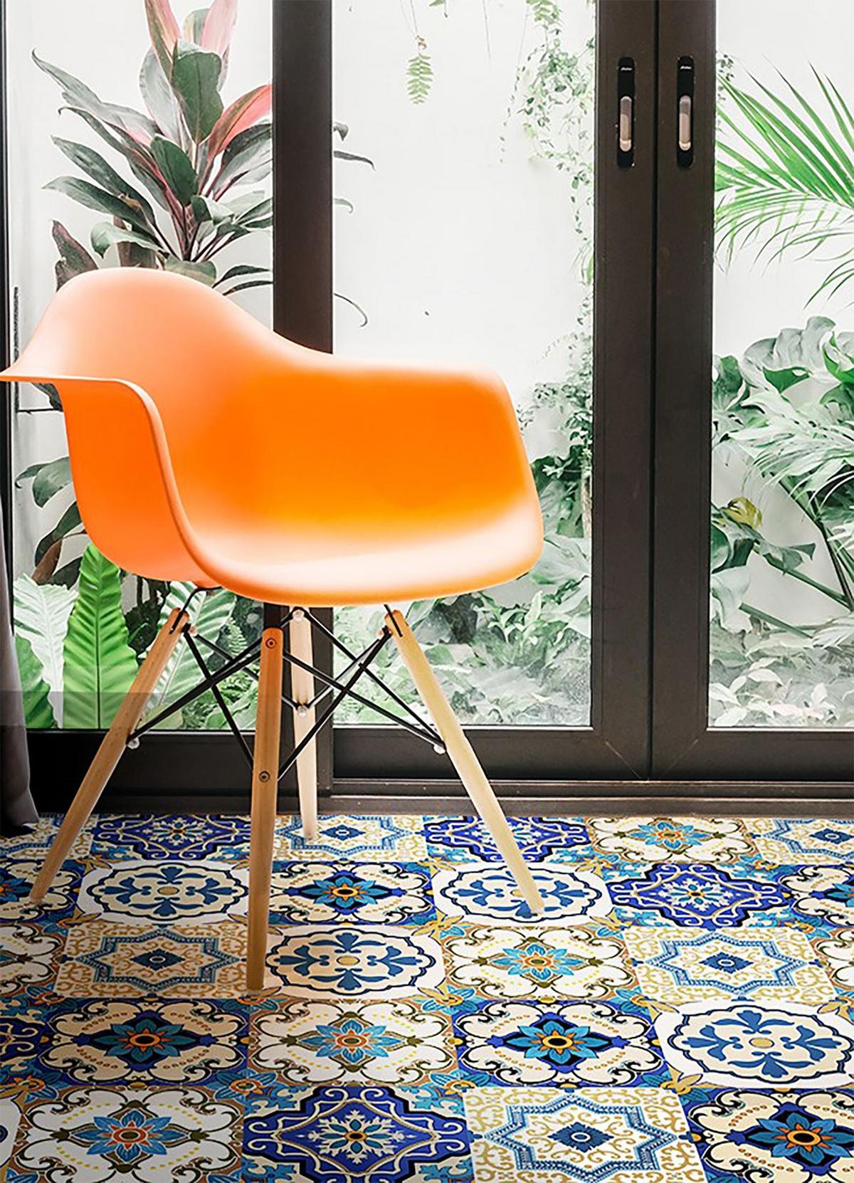 VINYL TEPPICH 120x180 cm Portugiesische Kacheln - Blau, Kunststoff (120/180cm) - TULUP
