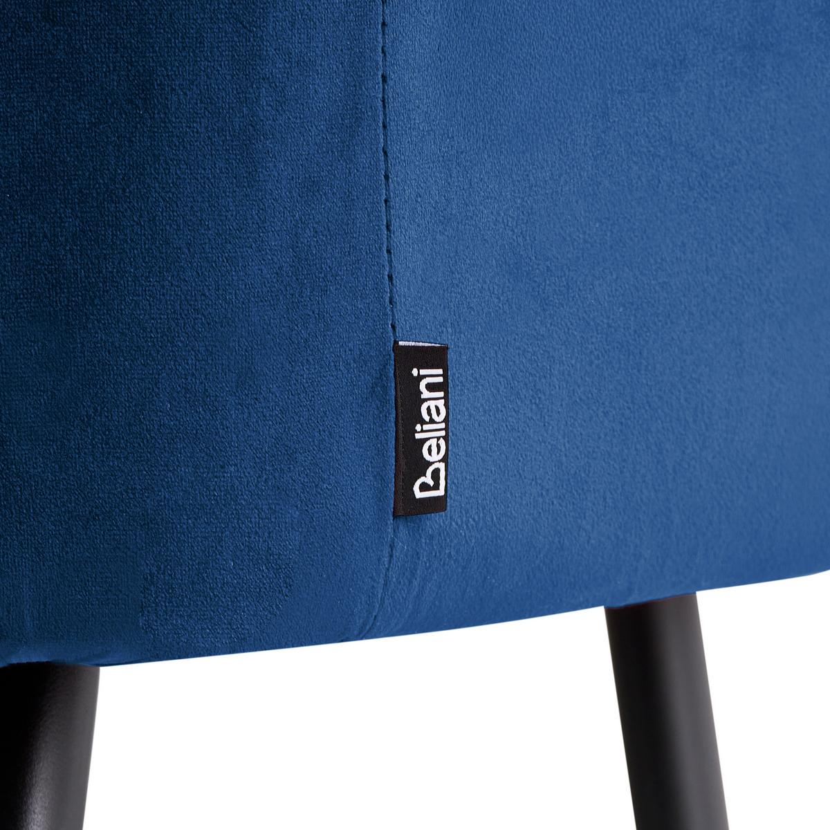 BARSTUHL 2er-Set Samtstoff Marineblau Sanilac - Hellblau, Textil (53/94/51cm) - Beliani