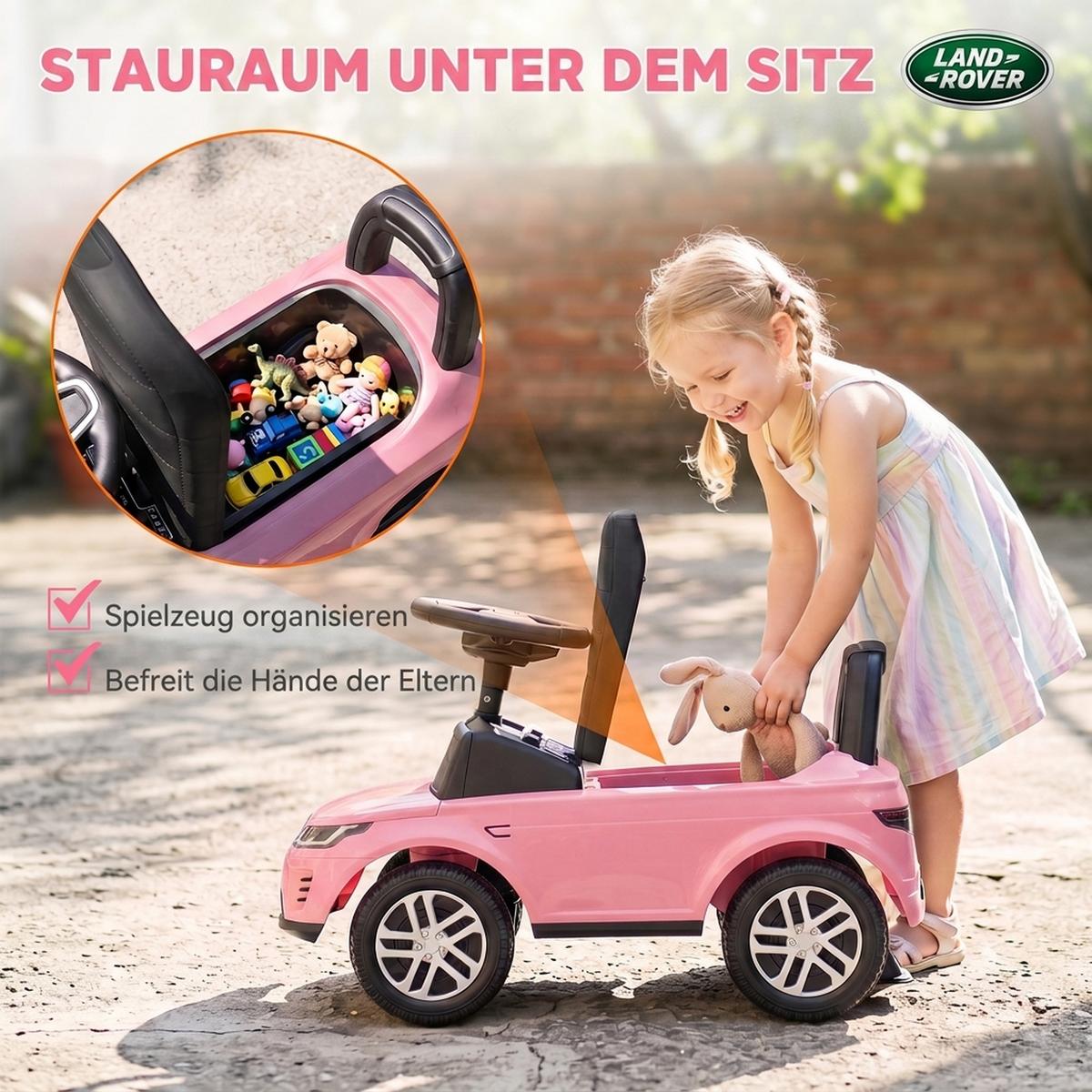 KINDER-RUTSCHAUTO Kunststoff Stahl Rosa - Rosa, Kunststoff (65.5/28/42cm) - AIYAPLAY