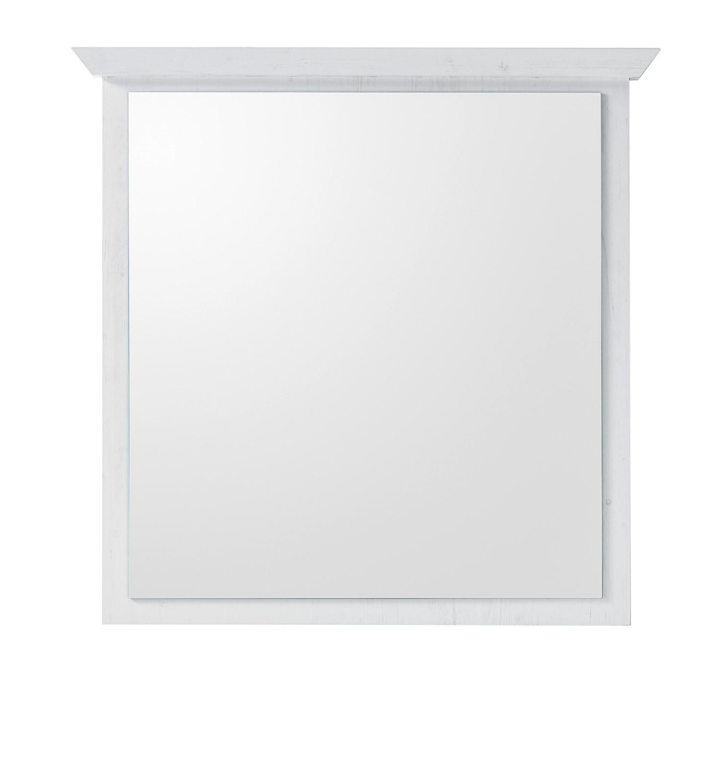 GARDEROBENSPIEGEL weiß Pinie Landhaus, Wandspiegel 92 x 99 cm - Weiß, Holz/Holzwerkstoff (92/99/6cm) - Furn.Design