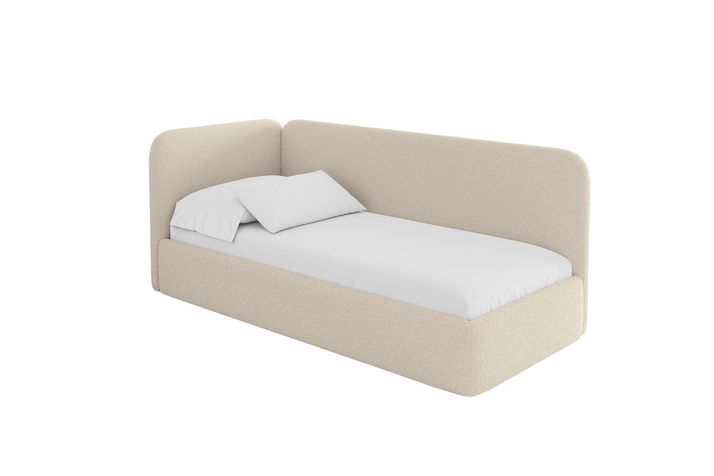 EINZELLBETT Jugendbett mit Bettkasten und Matratze H3/H4, Rechts - ELSY 100x200 Dunkelbeige - Taupe, Holzwerkstoff/Textil (100/200cm) - ALTDECOR