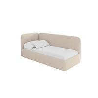 EINZELLBETT Jugendbett mit Bettkasten, Rechts - ELSY 80x200 Dunkelbeige - Taupe, Holzwerkstoff/Textil (80/200cm) - ALTDECOR