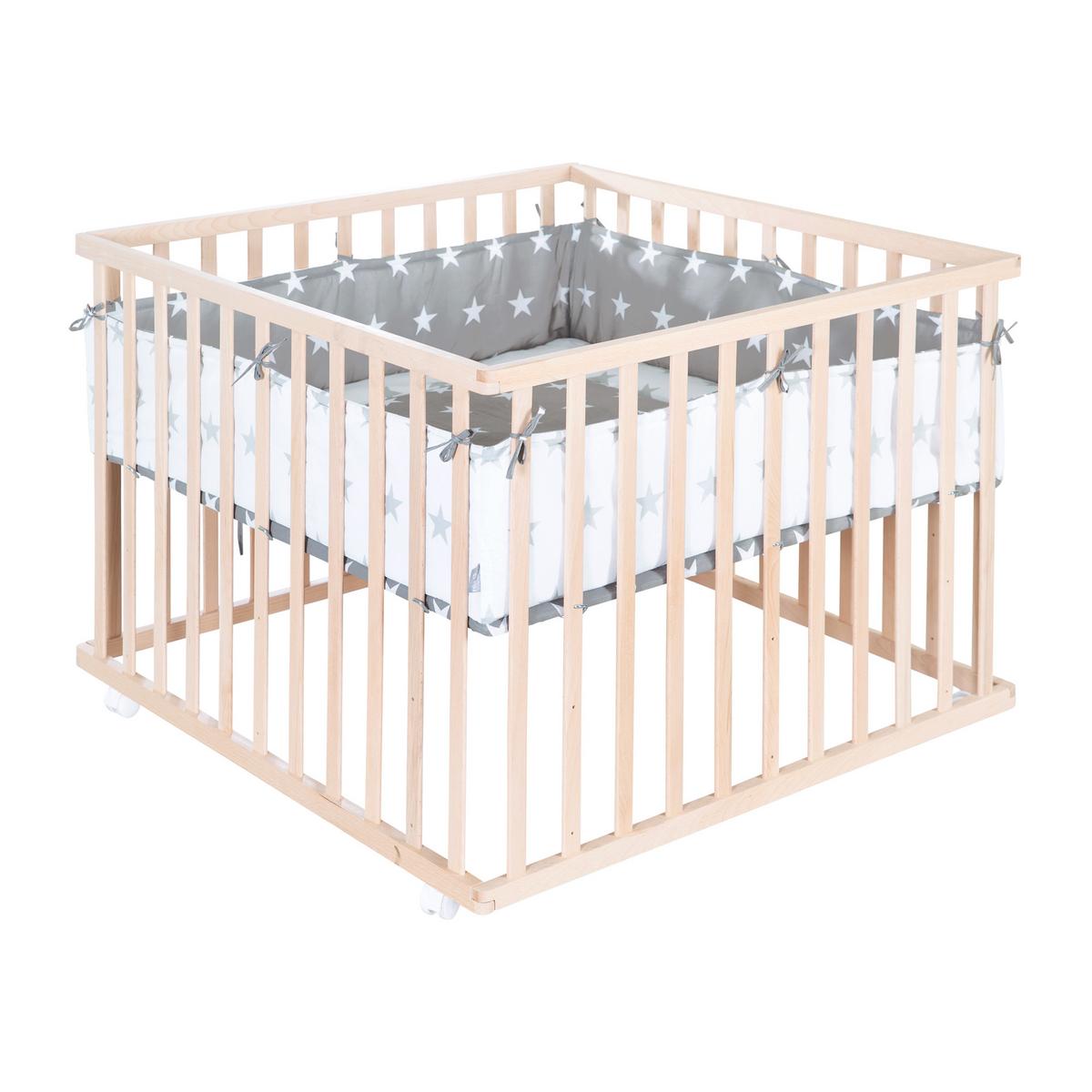 LAUFGITTER 100x100 Little Stars - Naturfarben, Holzwerkstoff (100/72.5/100cm) - Roba