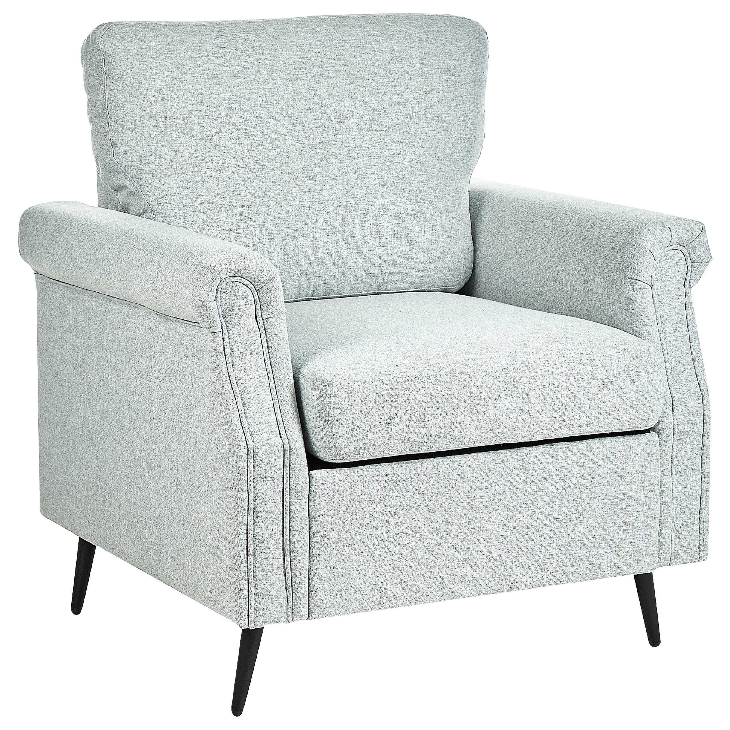SESSEL Polsterbezug Grau Vietas - Grau, Textil/Metall (85/88/67cm) - Beliani