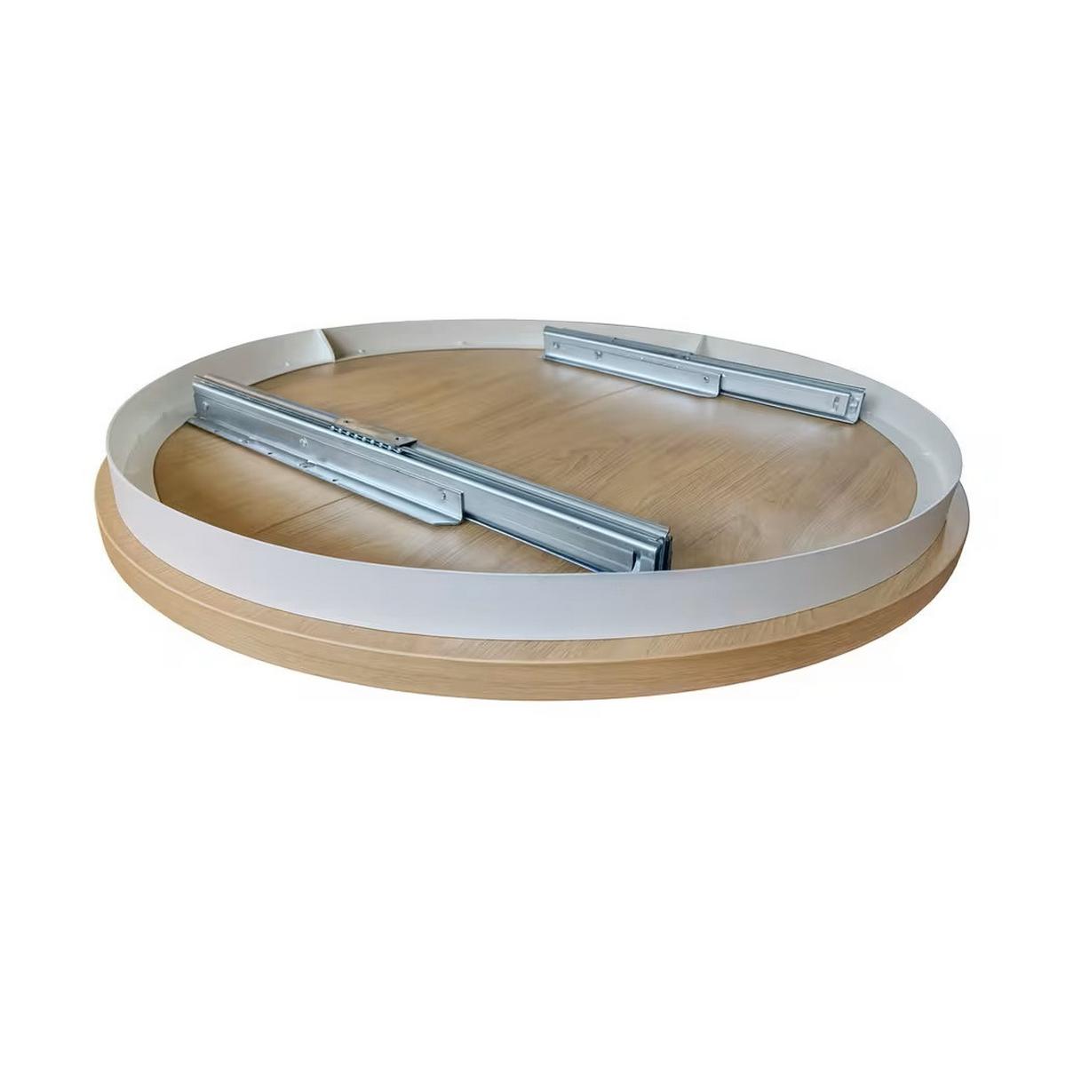 ESSTISCH Prestige runder Design-Tisch, ausziehbar Ø 120–200 cm, Eiche artisan+Kaschmir-Beine - Kaschmir/Eichefarben, Metall (120/120/77cm) - Beautysofa