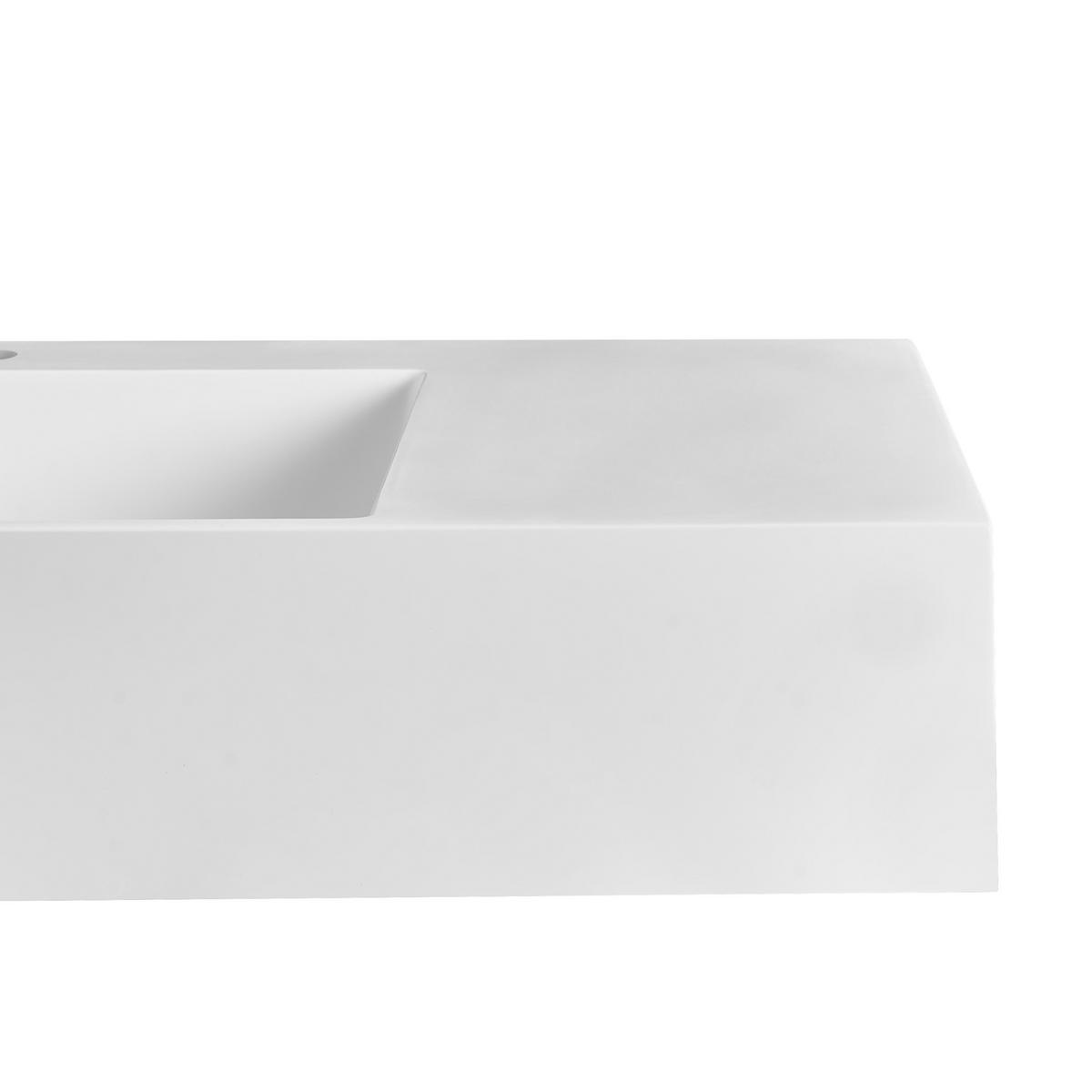 HÄNGEWASCHBECKEN Weiß 75/43 cm Mineralguss Cusco - Weiß, Naturmaterialen (75/15/43cm) - Beliani