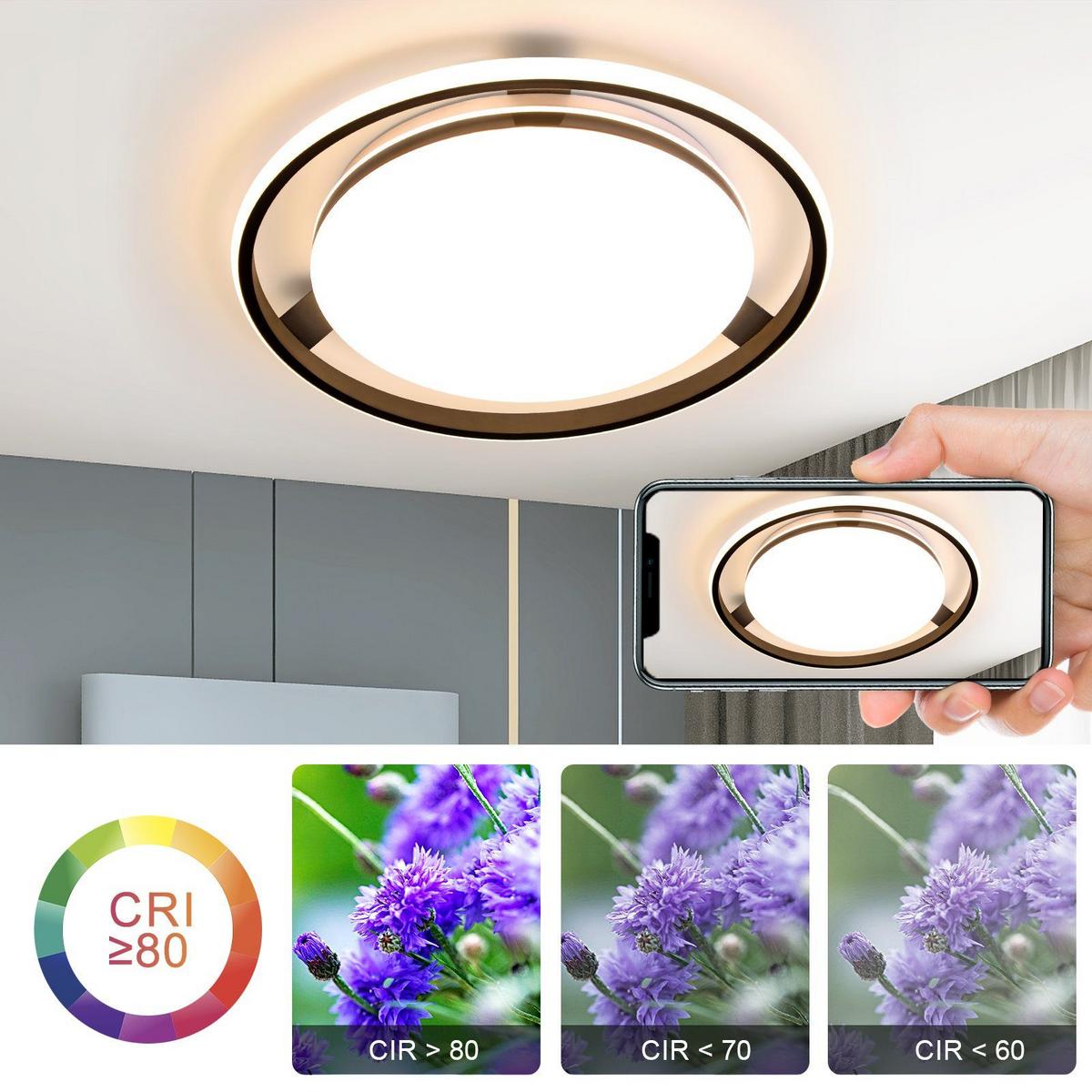 LED-DECKENLEUCHTE Randall 44 cm - Schwarz, Kunststoff (44/44/7cm) - Nettlife