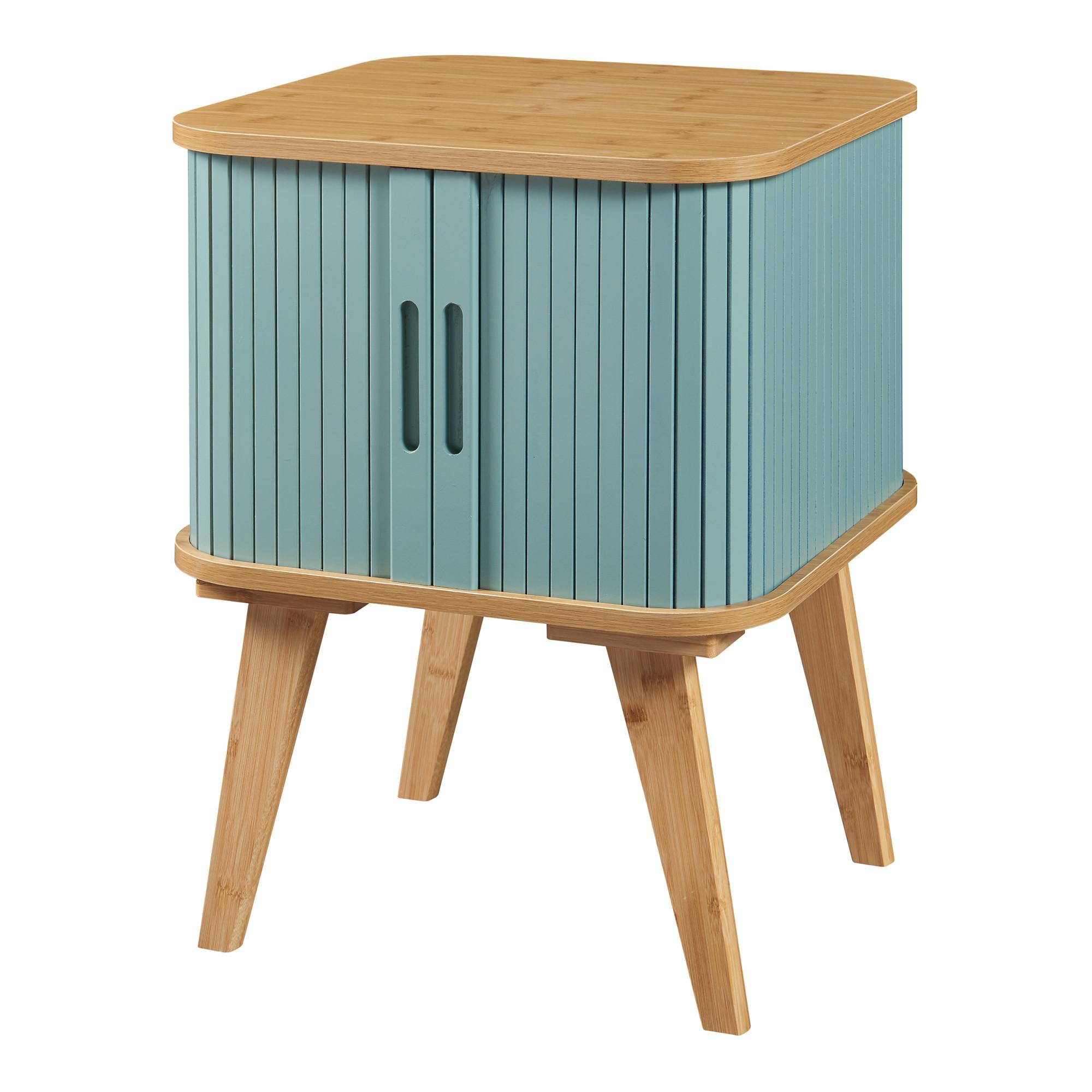 BEISTELLTISCH Tysvær - Blau/Naturfarben, Holz/Holzwerkstoff (45/45/58.5cm) - [en.casa]