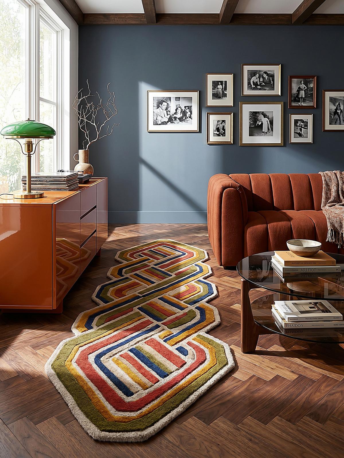 TEPPICH aus Wolle SOAR in Terrakotta, geometrisch, 80 x 300 cm - Rot, Textil (300/80cm) - KADIMA DESIGN