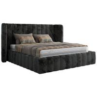POLSTERBETT GOLETTA CLASSIC 140/200 - Dunkelgrau Plüsch - Multipocket-Matratze - Dunkelgrau, Textil (140/200cm) - MKS