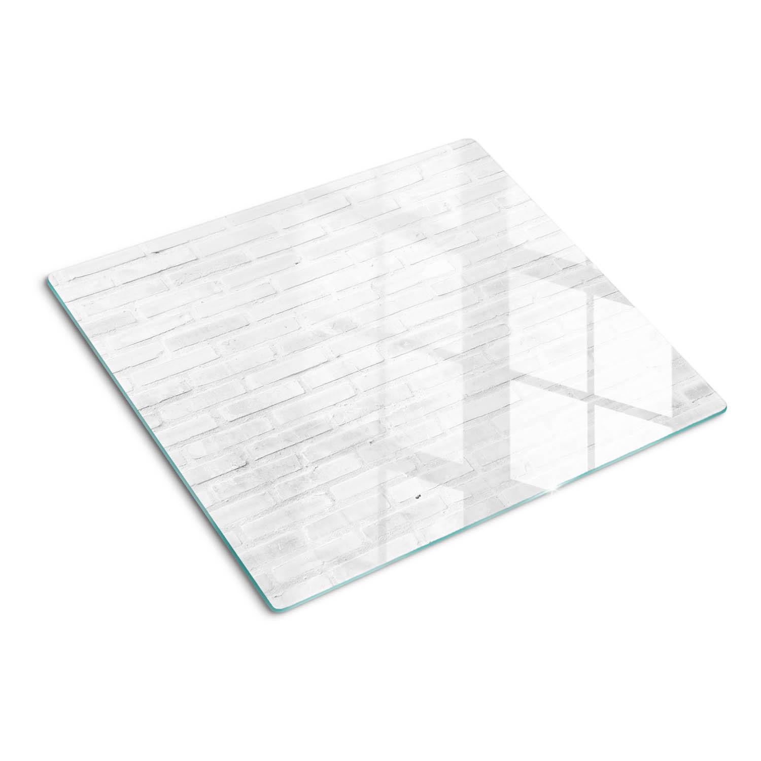 GLASPLATTE 60x52 cm Ziegelmauer - Weiß, Glas (60/0.4/52cm) - TULUP