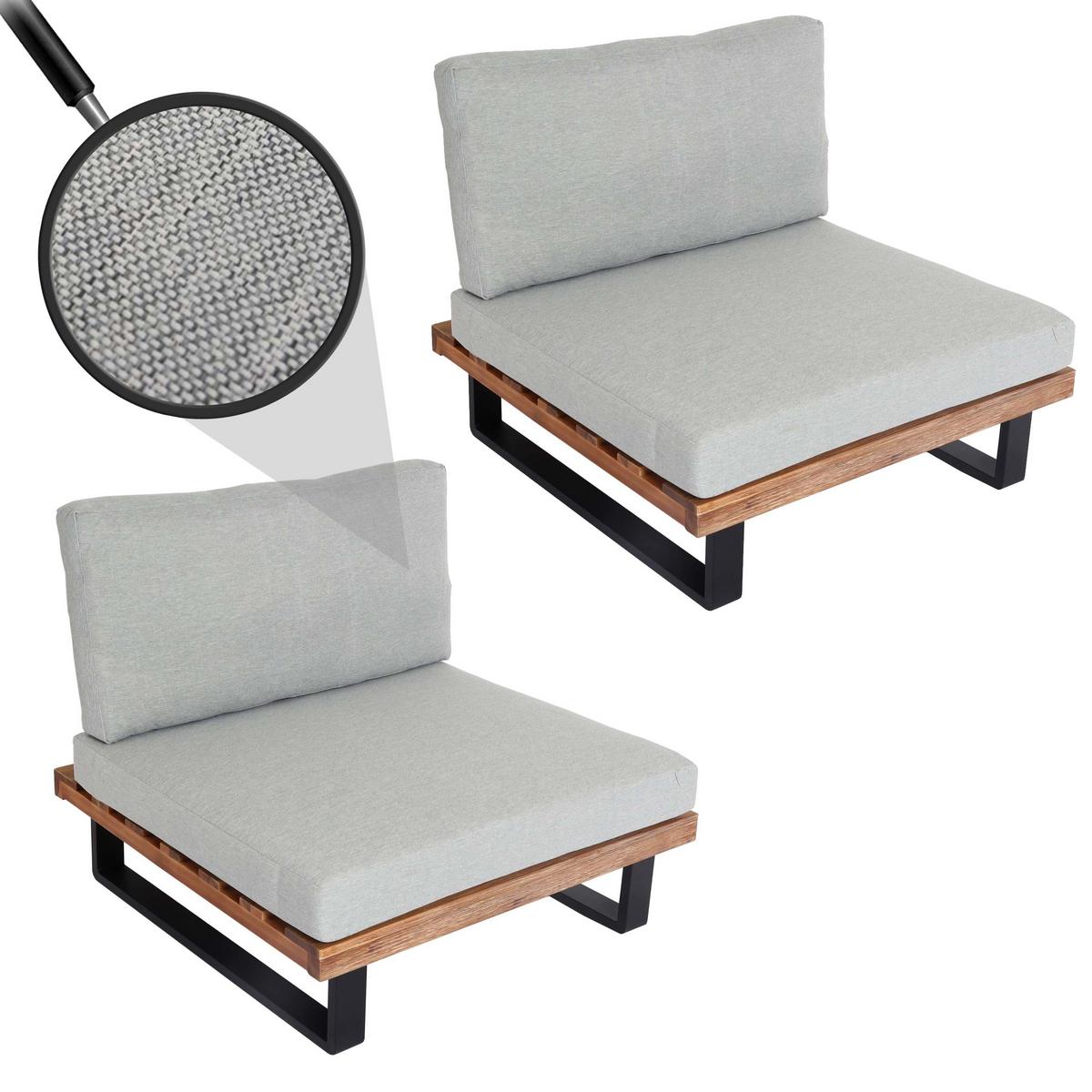 LOUNGE-SESSEL Schwarz, Beige, Hellgrau - Beige/Hellgrau, Holz (82/75/82cm) - MCW