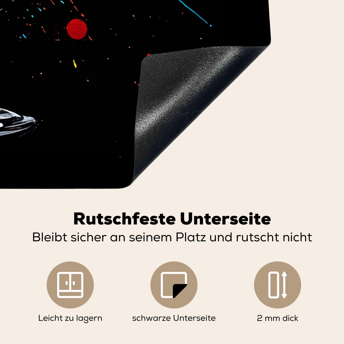 HERDABDECKPLATTE Wein - Glas - Graffiti - Getränk - Rot - Farbe Induktionsmatte 78x78 cm - Weinrot, Kunststoff (78/78/0.2cm) - MuchoWow