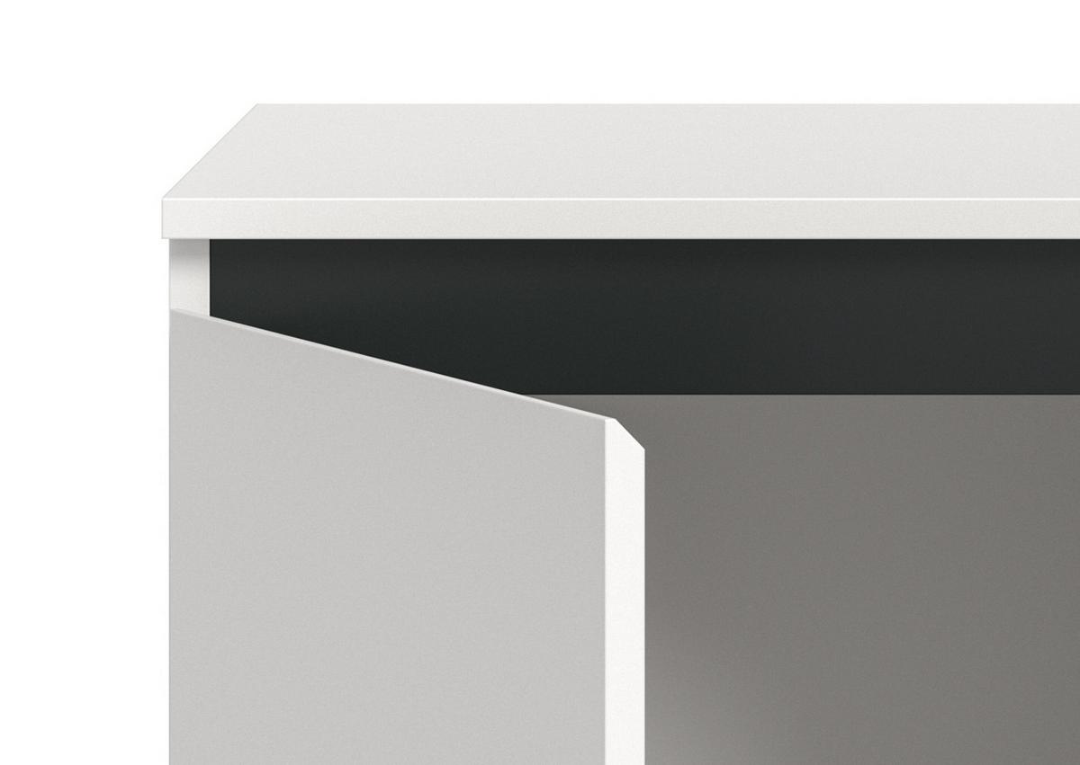 KOMMODE weiß, schwarz, Highboard 80 x 99 cm, Soft-Close, Gelia - Schwarz/Weiß, Holzwerkstoff/Metall (80/99/36cm) - Inn.Furn