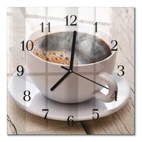 WANDUHR aus Glas 30x30 cm - Kaffee - Braun, Glas (30/30/0.4cm) - TULUP