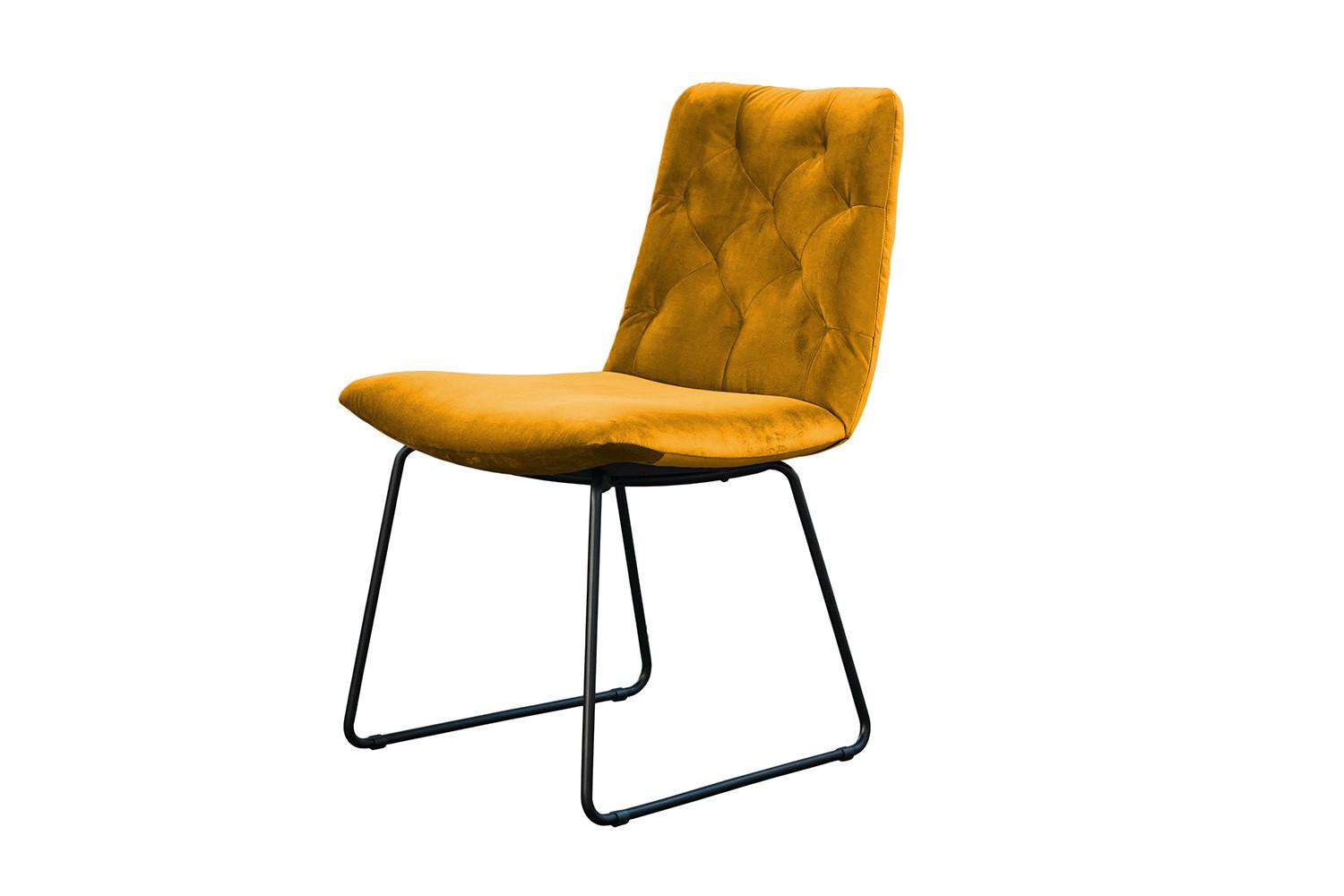 STUHL NEW CHARME Gelb Velvet (1er-Set) - Currygelb/Gelb, Textil (52/87/66cm) - KAWOLA