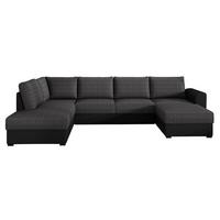 WOHNLANDSCHAFT Wilma, Seite: Links - Schwarz, Holz/Textil (305/85/188cm) - MIRJAN24