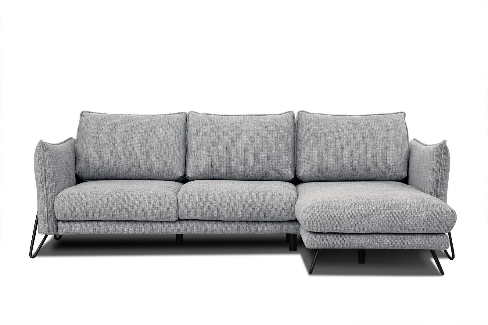 ECKSOFA HOSTEN 4-Sitzer, grau - Schwarz/Grau, Holzwerkstoff/Textil (269/158cm) - Wozimo