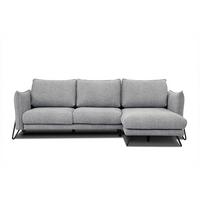 ECKSOFA HOSTEN 4-Sitzer, grau - Schwarz/Grau, Holzwerkstoff/Textil (269/158cm) - Wozimo
