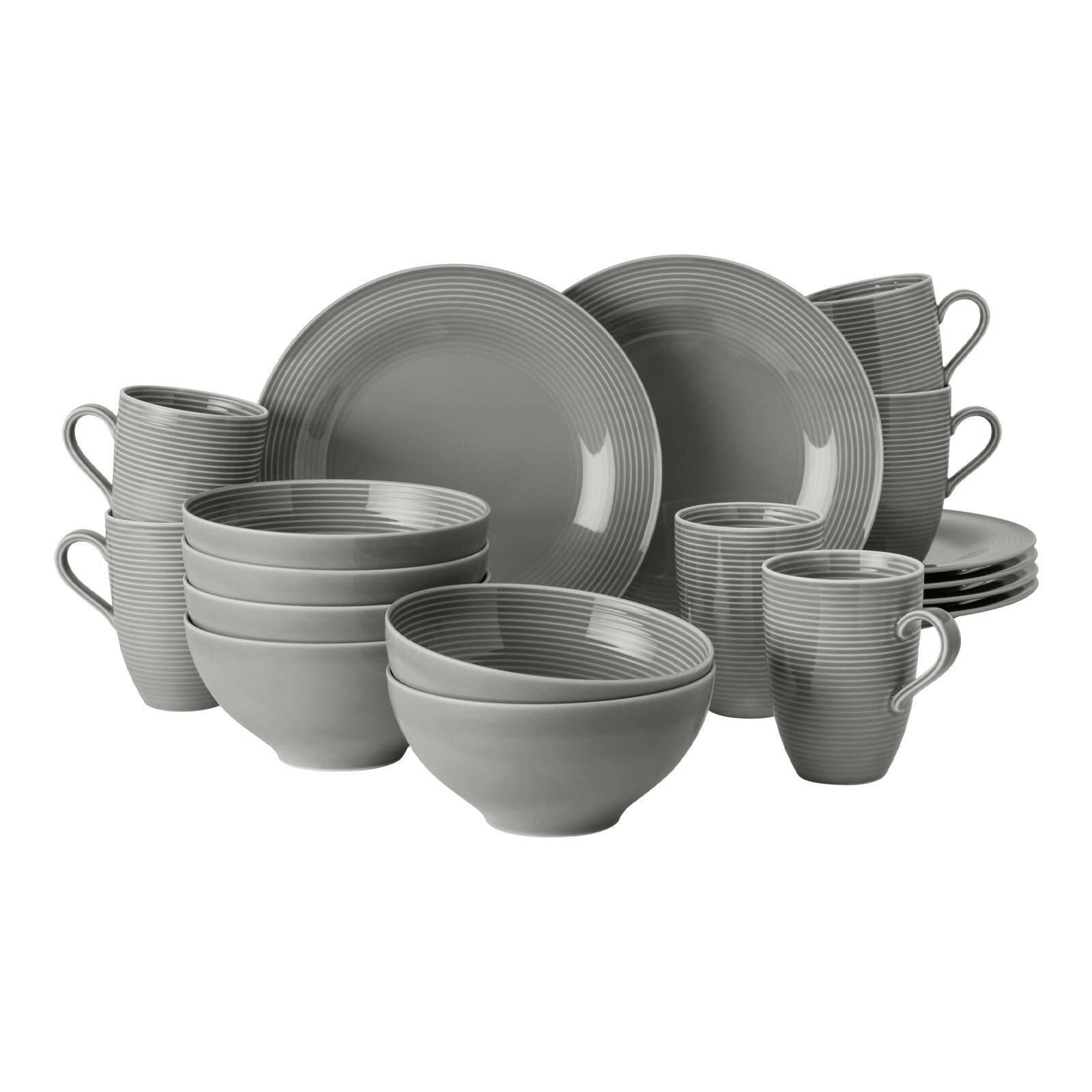 FRÜHSTÜCKS-SET Beat Color Glaze Perlgrau 18-tlg. - Grau, Keramik (2/2/2cm) - Seltmann Weiden