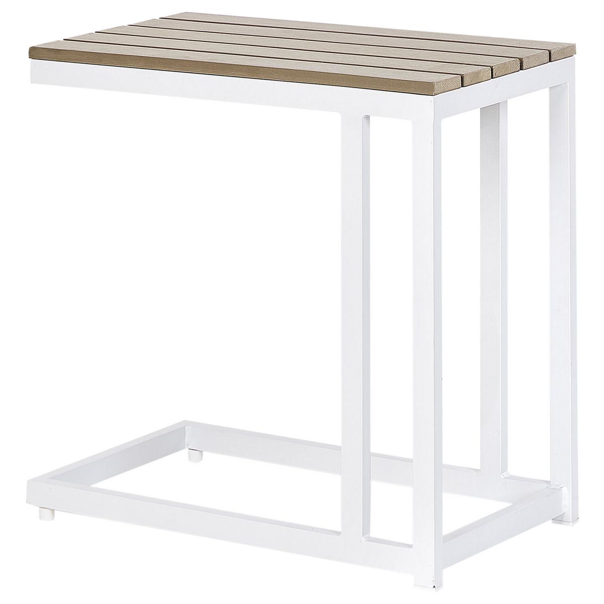 BEISTELLTISCH Heller Holzfarbton Messina - Hellbraun/Weiß, Kunststoff (60/35/59cm) - Beliani