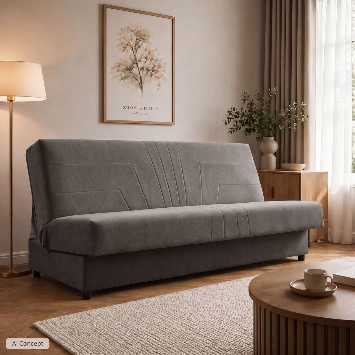 SCHLAFSOFA VERO II mit Schlaffunktion Castel 20 - Grau, Textil (191/88/90cm) - Lookway