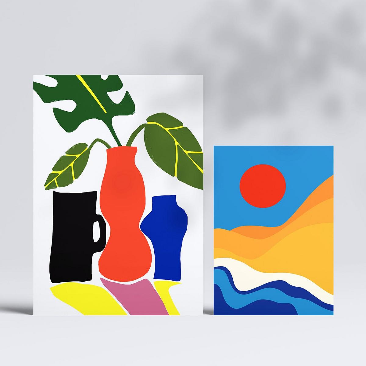 POSTER Set Mit 6 Zehn Formen In Kulissen Abstracts Ästhetische Dekorative Gemälde Für Ihr Wohnzimmer, Schlafzimmer, Zuhause A3 & A4 Rahmenlos - Klar, Papier (29/3cm) - Nacnic