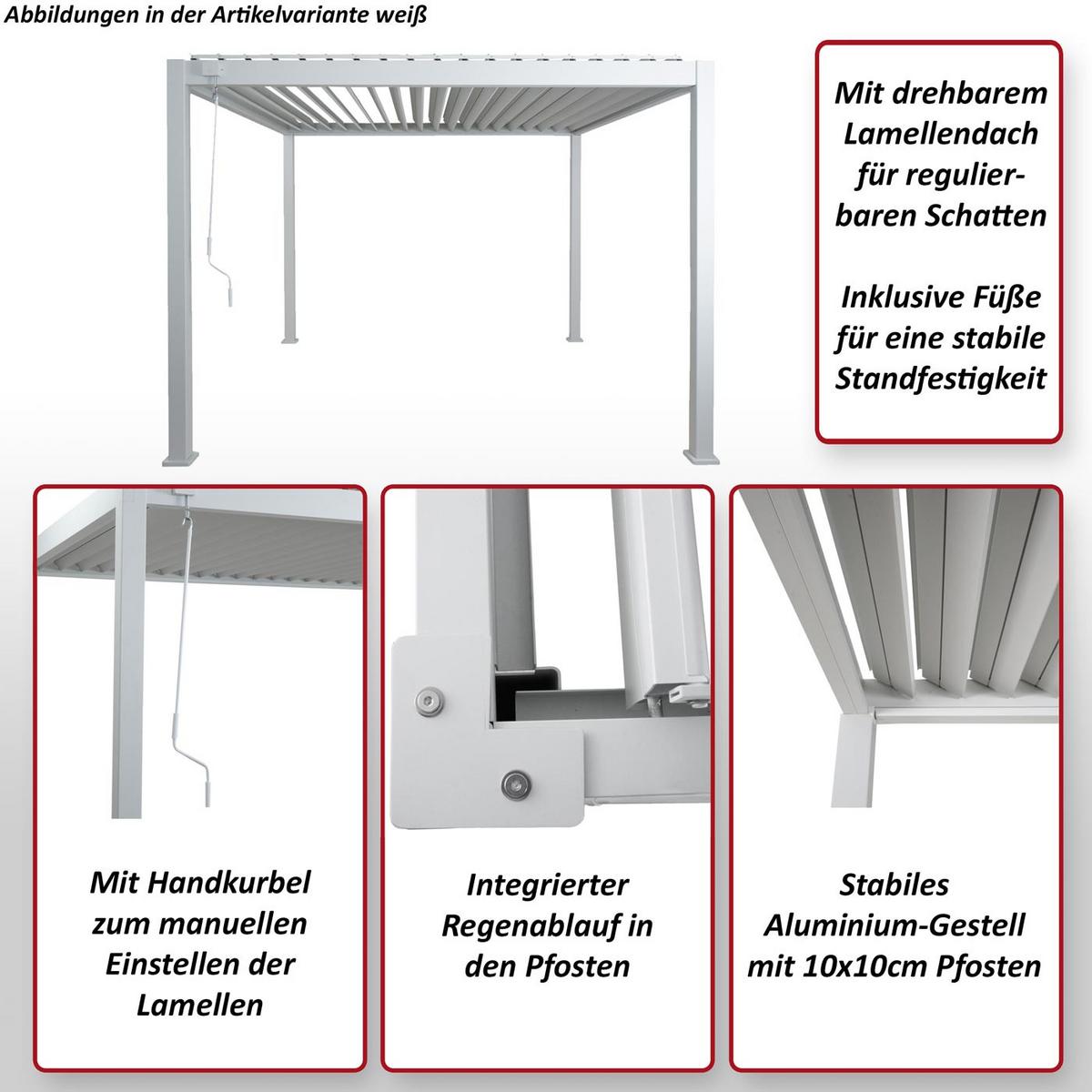 PERGOLA Anthrazit - Anthrazit, Metall (308/230/308cm) - MCW