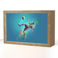 NACHTTISCHLAMPE Fußballer - Farbspritzer - Farbenfroh - Ball 30x20 cm - Blau, Holzwerkstoff (8/30/20cm) - OnlyWow