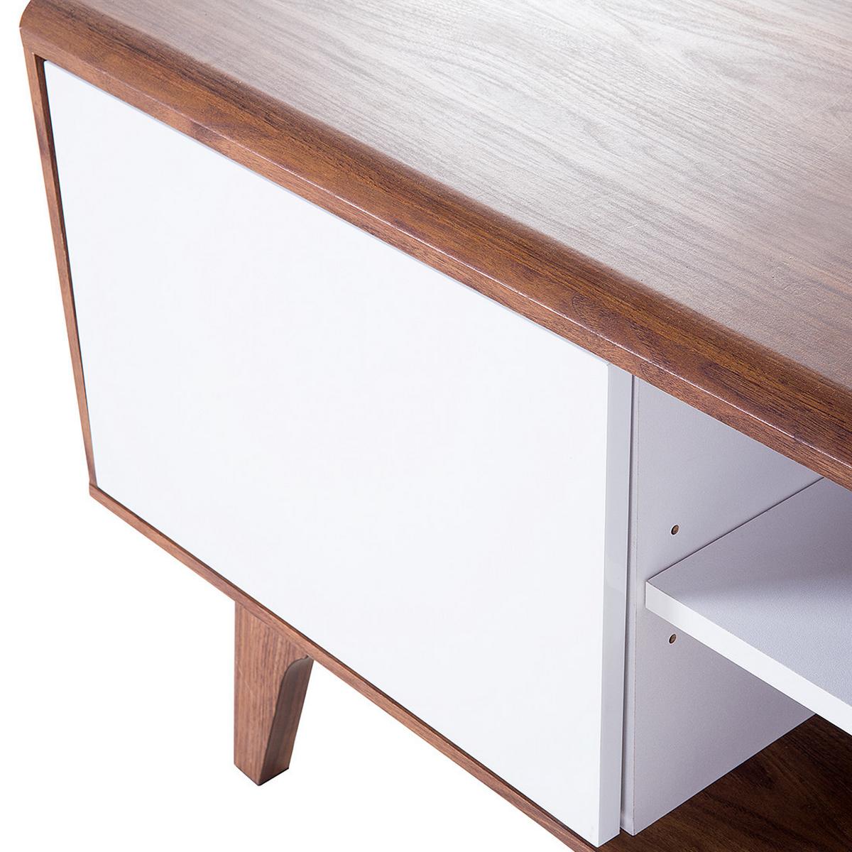 TV-MÖBEL Dunkelbraun, Weiß ROCHESTER 40/142/53 cm - Dunkelbraun, Holzwerkstoff (142/53/40cm) - Beliani